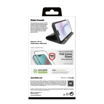 SBS - Puzdro Book Wallet Smooth pre iPhone 16 Pro Max, čierna