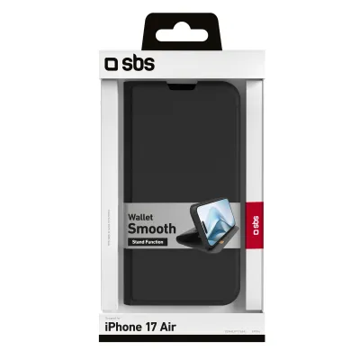 SBS - Puzdro Book Wallet Smooth pre iPhone 17 Air, čierna