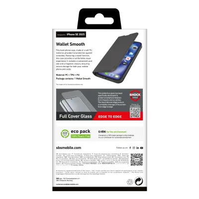 SBS - Puzdro Book Wallet Smooth pre iPhone 17e/16e, čierna