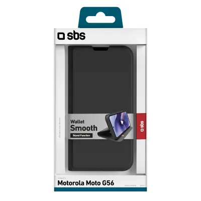 SBS - Puzdro Book Wallet Smooth pre Motorola Moto G56, čierna