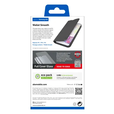 SBS - Puzdro Book Wallet Smooth pre Samsung Galaxy A36/A56, čierna
