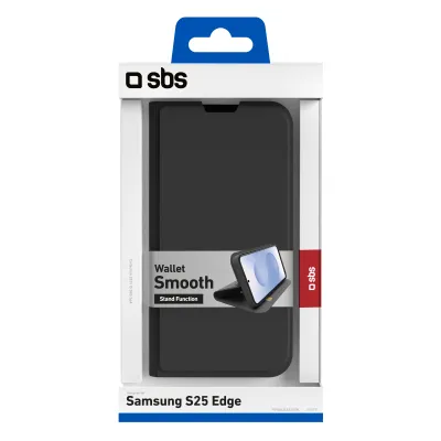 SBS - Puzdro Book Wallet Smooth pre Samsung Galaxy S25 Edge, čierna