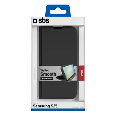 SBS - Puzdro Book Wallet Smooth pre Samsung Galaxy S25, čierna