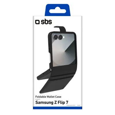 SBS - Puzdro Wallet Stand pre Samsung Galaxy Z Flip7, čierna