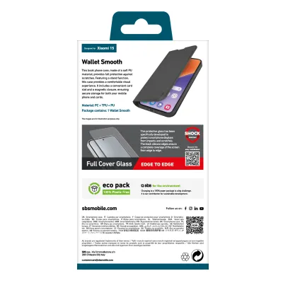 SBS - Puzdro Book Wallet Smooth pre Xiaomi 15, čierna