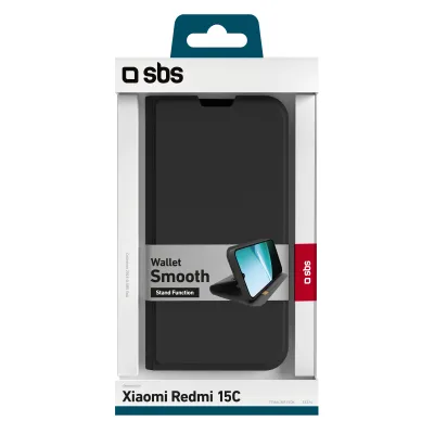 SBS - Puzdro Book Wallet Smooth pre Xiaomi Redmi 15C, čierna