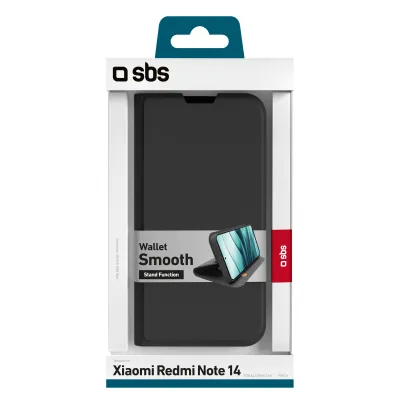 SBS - Puzdro Book Wallet Smooth pre Xiaomi Redmi Note 14 5G, čierna