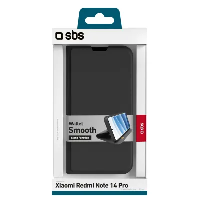SBS - Puzdro Book Wallet Smooth pre Xiaomi Redmi Note 14 Pro, čierna