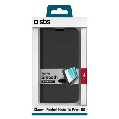 SBS - Puzdro Book Wallet Smooth pre Xiaomi Redmi Note 14 Pro+ 5G, čierna