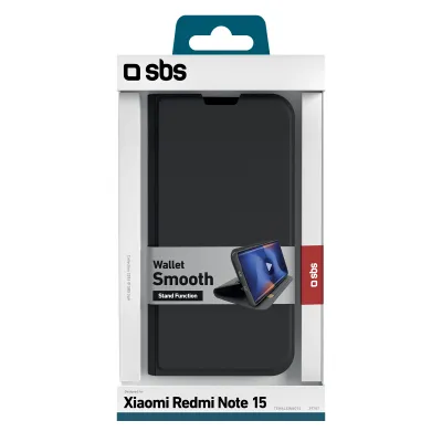 SBS - Puzdro Book Wallet Smooth pre Xiaomi Redmi Note 15, čierna