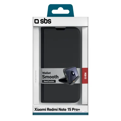 SBS - Puzdro Book Wallet Smooth pre Xiaomi Redmi Note 15 Pro+, čierna