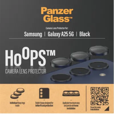 PanzerGlass - Ochranný kryt objektívu Hoops pre Samsung Galaxy A25 5G, čierna