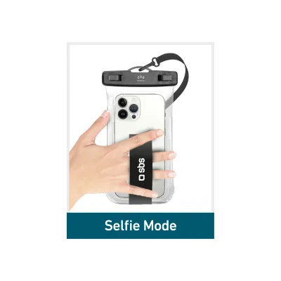 SBS - Univerzálne vodotestne puzdro Selfie pre smartfóny do 6,8'', čierna