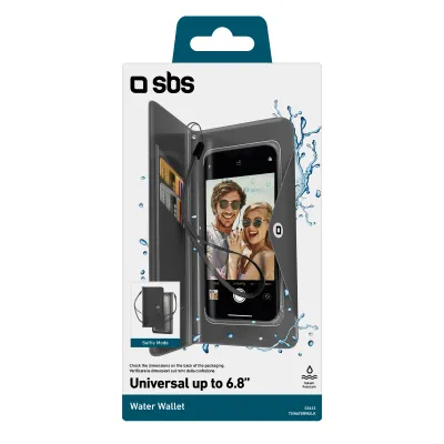 SBS - Univerzálne puzdro Water Wallet pre smartfóny do 6,8'', čierna