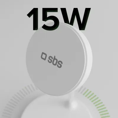 SBS - Bezdrôtová nabíjacia stanica, Qi2, 2x1, 15 W, biela