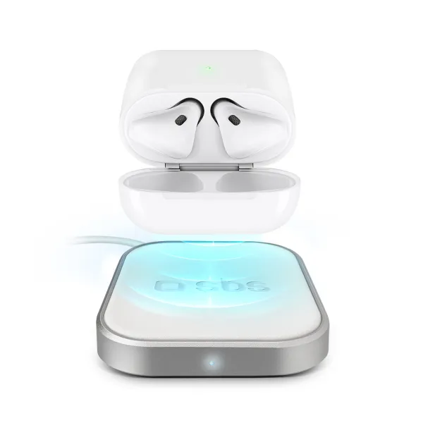SBS - Bezdrôtová nabíjačka pre Airpods/Airpods Pro, 3 W, biela
