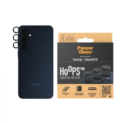 PanzerGlass - Ochranný kryt objektívu Hoops pre Samsung Galaxy A55 5G, čierna