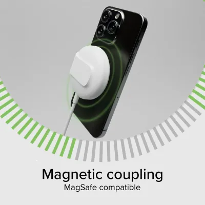 SBS - Bezdrôtová magnetická nabíjačka so stojanom Qi2, 15 W, biela