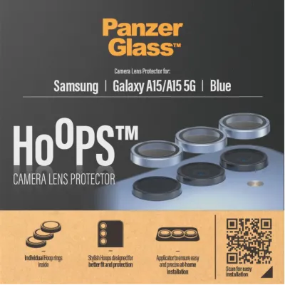 PanzerGlass - Ochranný kryt objektívu Hoops pre Samsung Galaxy A15/A15 5G, modrá