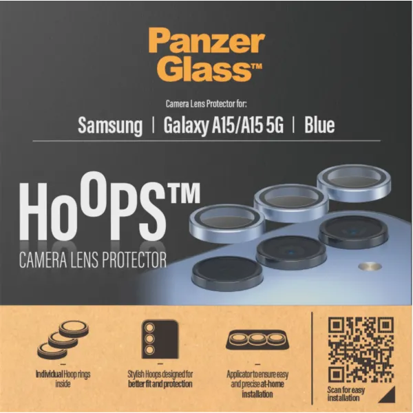 PanzerGlass - Ochranný kryt objektívu Hoops pre Samsung Galaxy A15/A15 5G, modrá