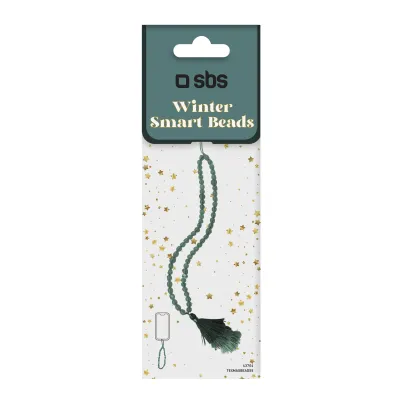 SBS - Korálky pre smartfón Winter Smart Beads, zelená