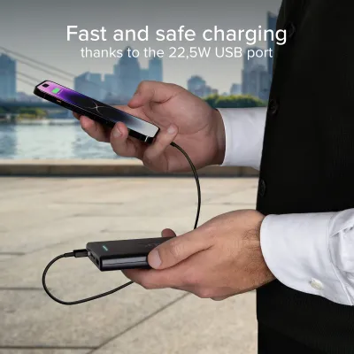 SBS - PowerBank 10000 mAh 20 W, Power Delivery, USB-C/2x USB-A, čierna