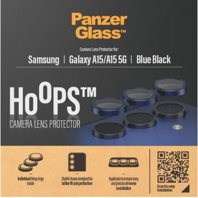 PanzerGlass - Ochranný kryt objektívu Hoops pre Samsung Galaxy A15/A15 5G, modrá/čierna