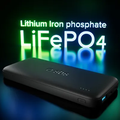 SBS - PowerBank 10000 mAh 10 W, Infinity, LiFePO4, USB-C/USB-A, čierna