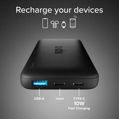 SBS - PowerBank 10000 mAh 10 W, Infinity, LiFePO4, USB-C/USB-A, čierna