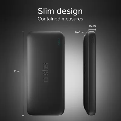 SBS - PowerBank 10000 mAh 10 W, Infinity, LiFePO4, USB-C/USB-A, čierna