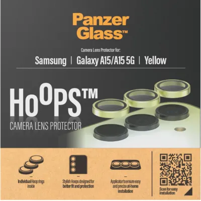 PanzerGlass - Ochranný kryt objektívu Hoops pre Samsung Galaxy A15/A15 5G, žltá