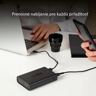 SBS - PowerBank 20000 mAh 10 W, Intelligent Charge, USB-C/2x USB-A, čierna