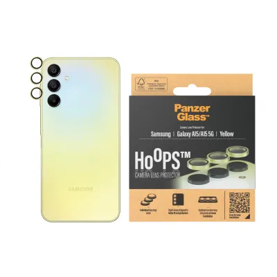 PanzerGlass - Ochranný kryt objektívu Hoops pre Samsung Galaxy A15/A15 5G, žltá