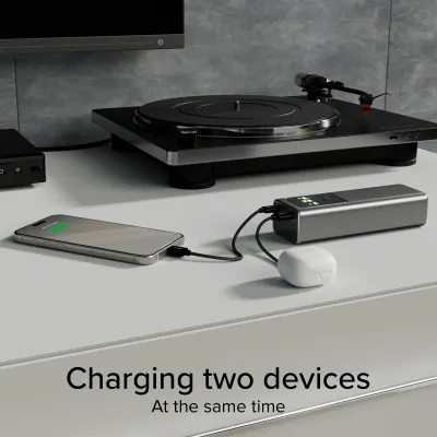 SBS - LCD PowerBank 20000 mAh, 100 W, PD, šedá