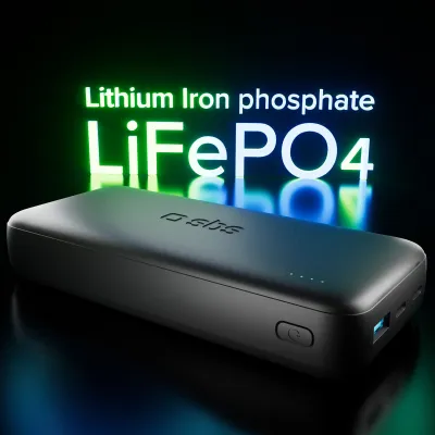 SBS - PowerBank 20000 mAh 10 W, Infinity, LiFePO4, USB-C/USB-A, čierna