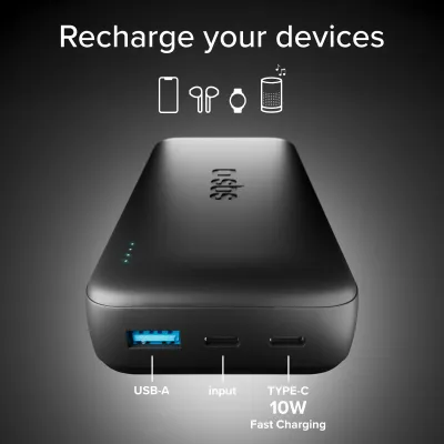 SBS - PowerBank 20000 mAh 10 W, Infinity, LiFePO4, USB-C/USB-A, čierna