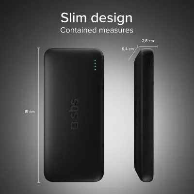SBS - PowerBank 20000 mAh 10 W, Infinity, LiFePO4, USB-C/USB-A, čierna