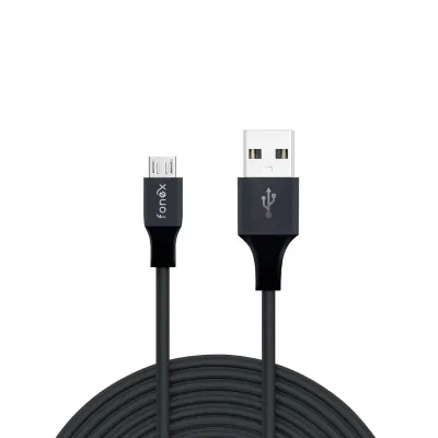 Fonex - Kábel USB-A/Micro USB, 12 W, Speed Charge, 1 m, čierna