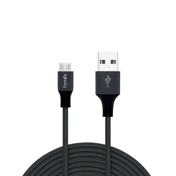 Fonex - Kábel USB-A/Micro USB, 12 W, Speed Charge, 1 m, čierna