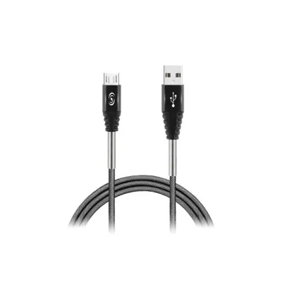 Fonex - Kábel Steel Force USB-A/Micro USB, 2.4 A, 12 W, 1m, sivá