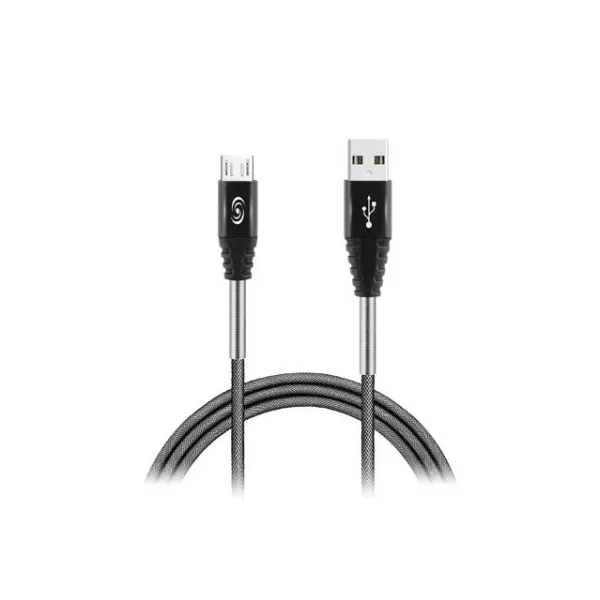 Fonex - Kábel Steel Force USB-A/Micro USB, 2.4 A, 12 W, 1m, sivá