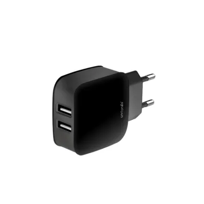 Fonex - Cestovný adaptér 2xUSB-A, 2.1 A, 10 W, čierna