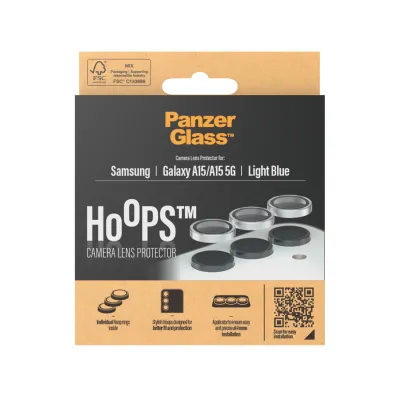 PanzerGlass - Ochranný kryt objektívu Hoops pre Samsung Galaxy A15/A15 5G, svetlá modrá