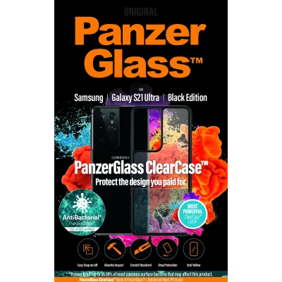 PanzerGlass - Puzdro ClearCase AB pre Samsung Galaxy S21 Ultra, čierna