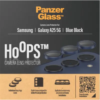 PanzerGlass - Ochranný kryt objektívu Hoops pre Samsung Galaxy A25 5G, modrá/čierna