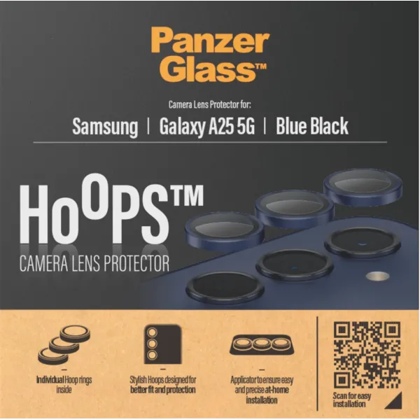 PanzerGlass - Ochranný kryt objektívu Hoops pre Samsung Galaxy A25 5G, modrá/čierna