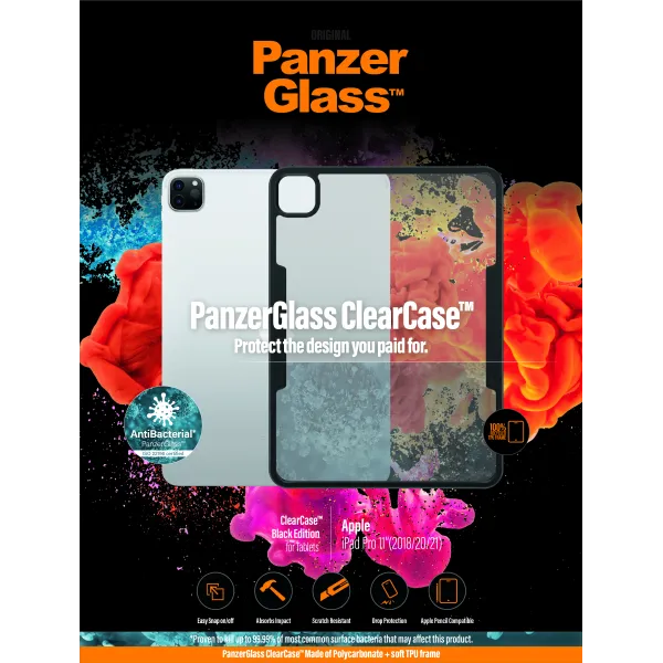 PanzerGlass - Puzdro ClearCase AB pre iPad 11'' (2018/2020/2021), čierna