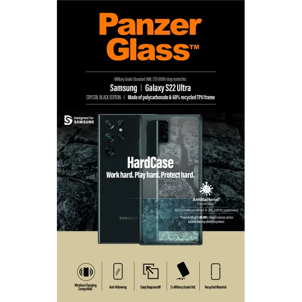PanzerGlass - Puzdro HardCase AB pre Samsung Galaxy S22 Ultra, čierna