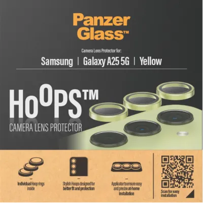 PanzerGlass - Ochranný kryt objektívu Hoops pre Samsung Galaxy A25 5G, žltá