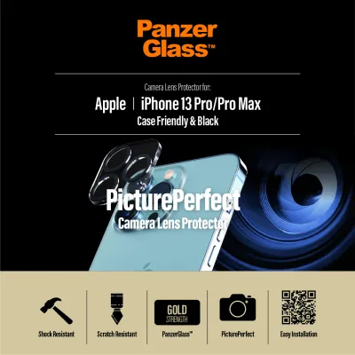 PanzerGlass - Ochranný kryt objektívu PicturePerfect pre iPhone 13 Pro/13 Pro Max, číra